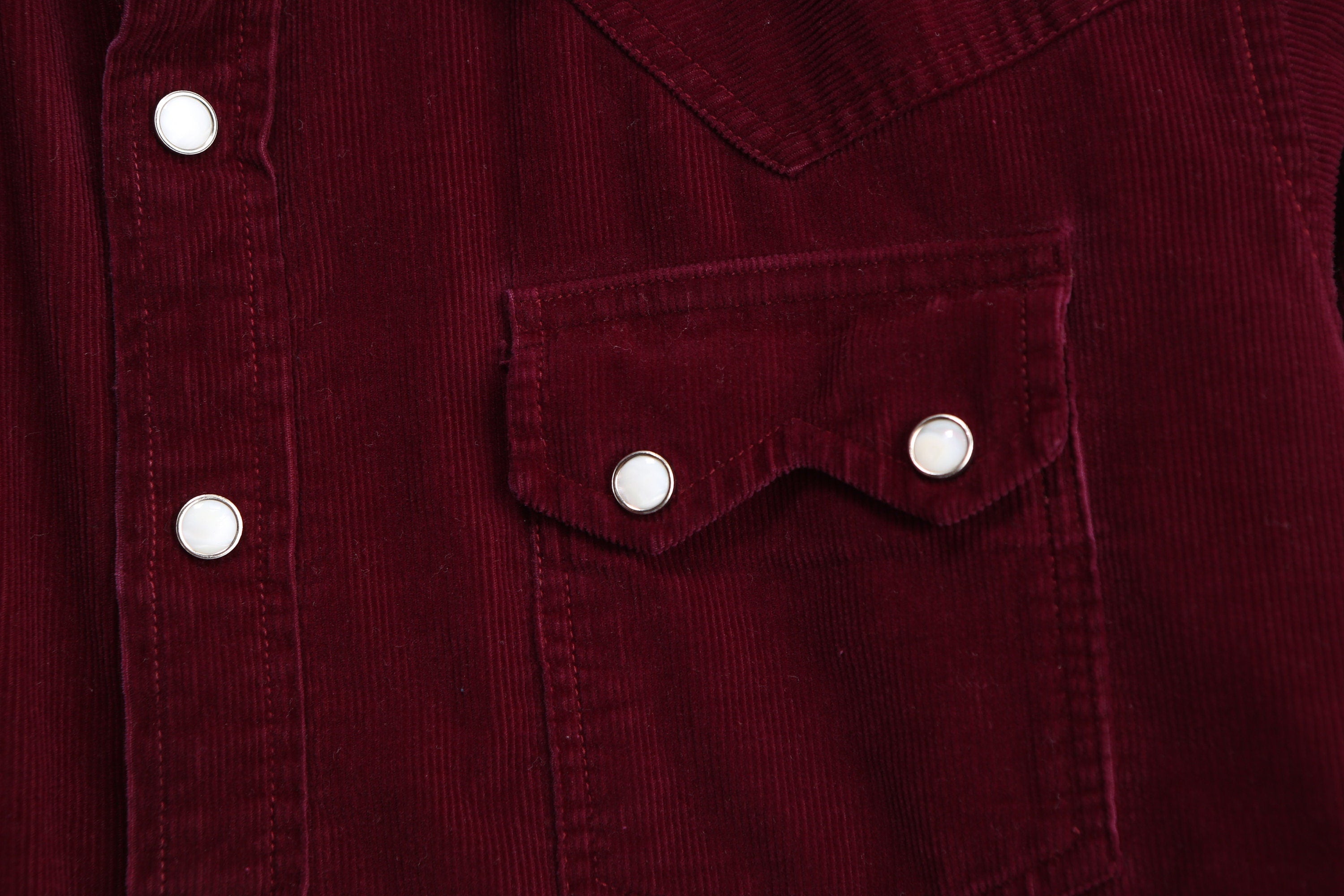Men's Red Corduroy Lons Sleeve Western Shirt