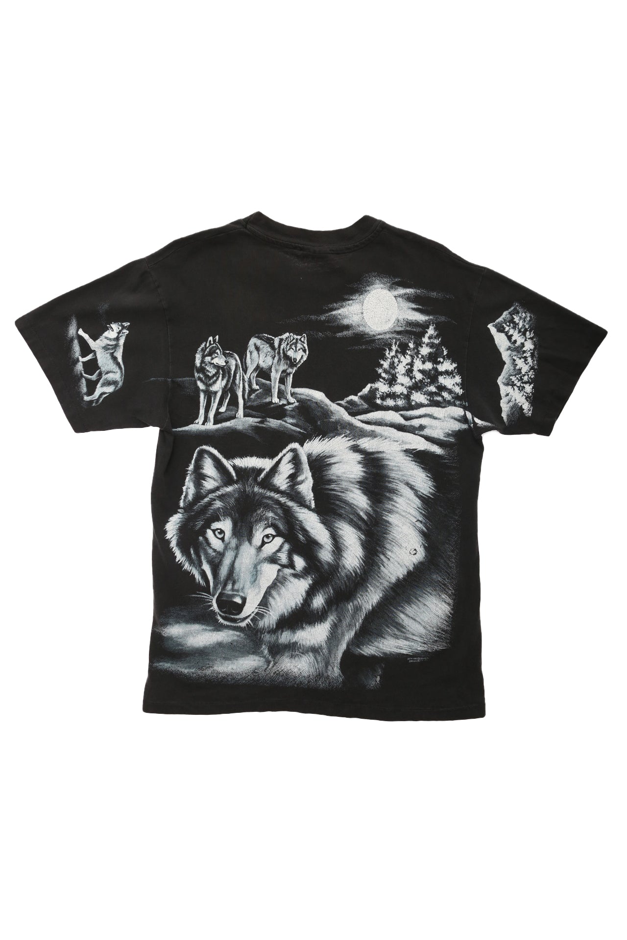 1994 Harlequin All Over Wolf Print T-shirt