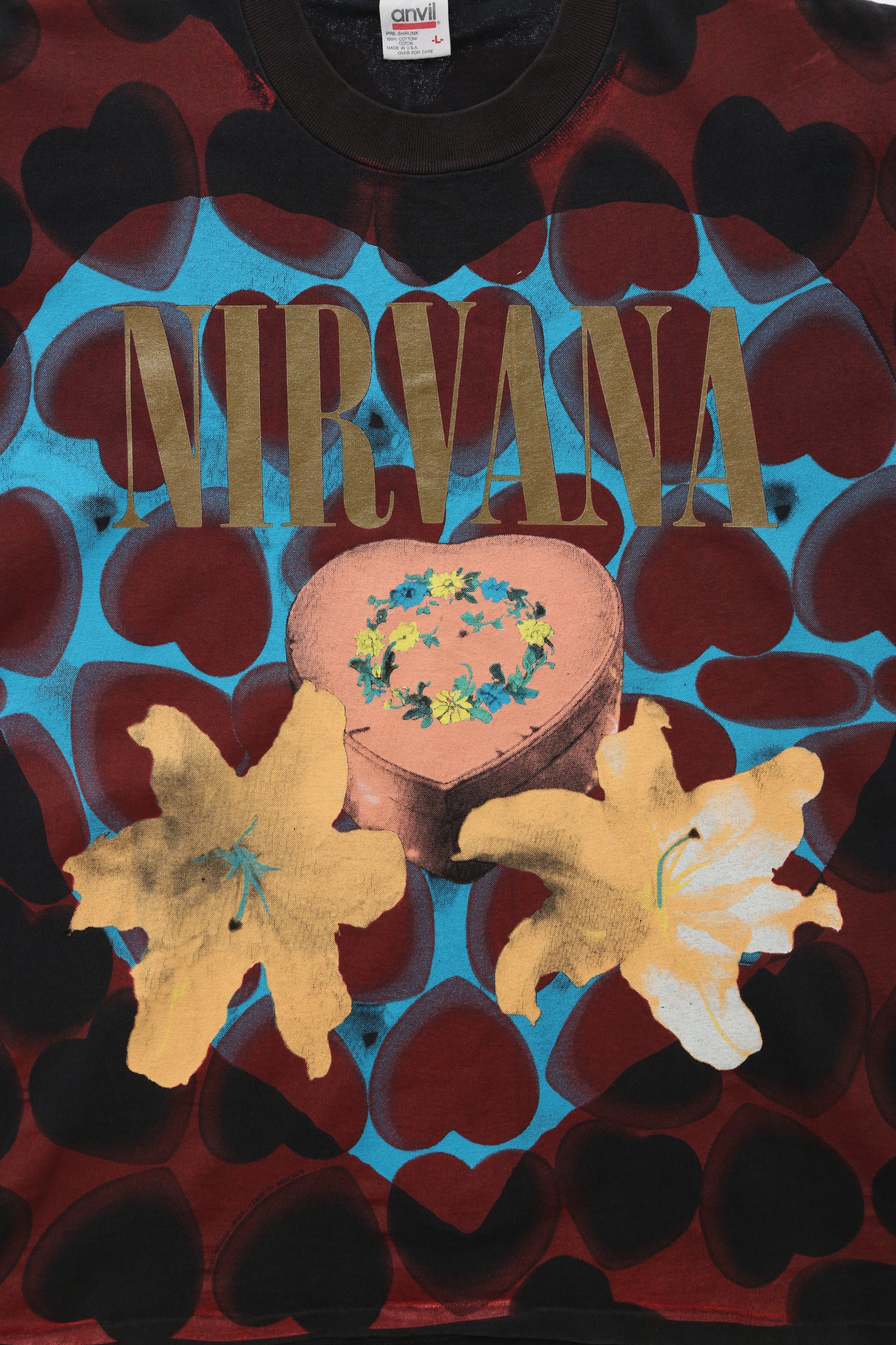 Nirvana Heart Shaped Box Vintage T-Shirt