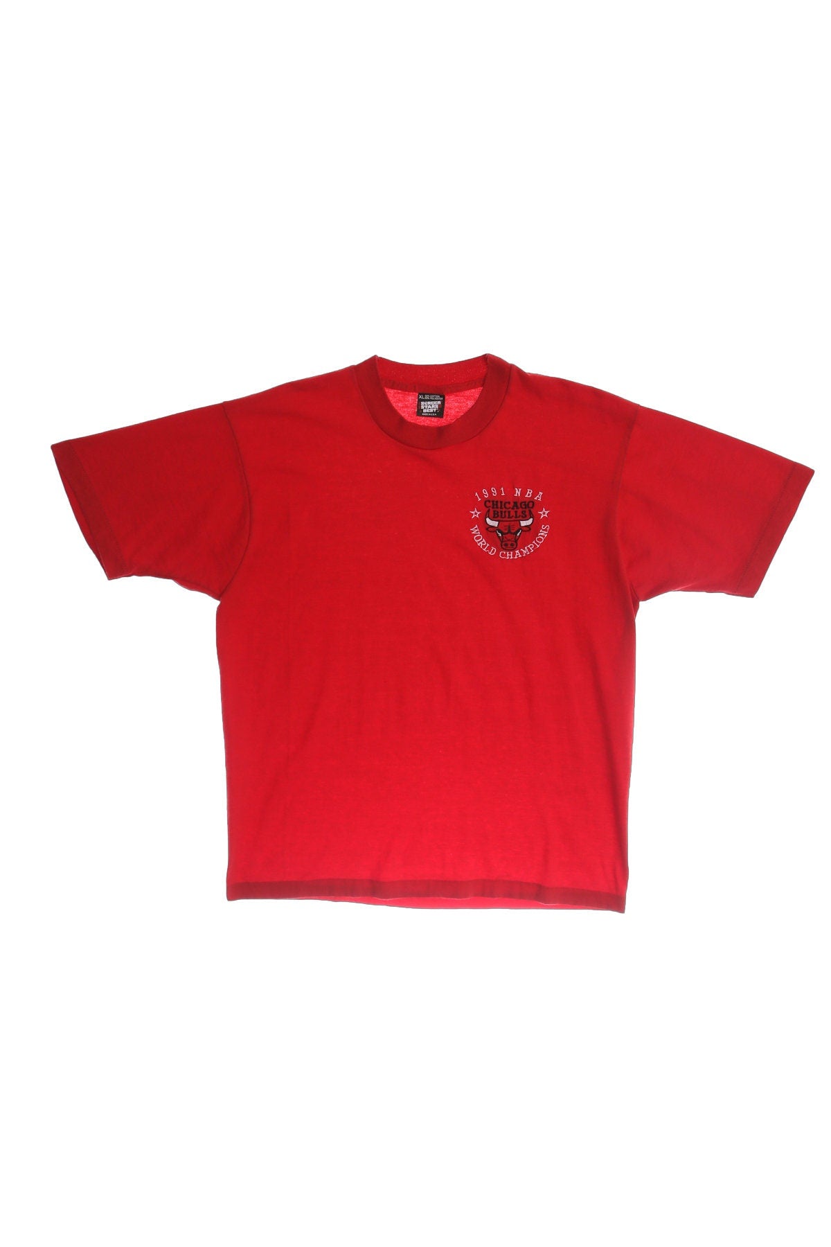 Chicago Bulls 1991 NBA World Champions Red Embroidered T-shirt