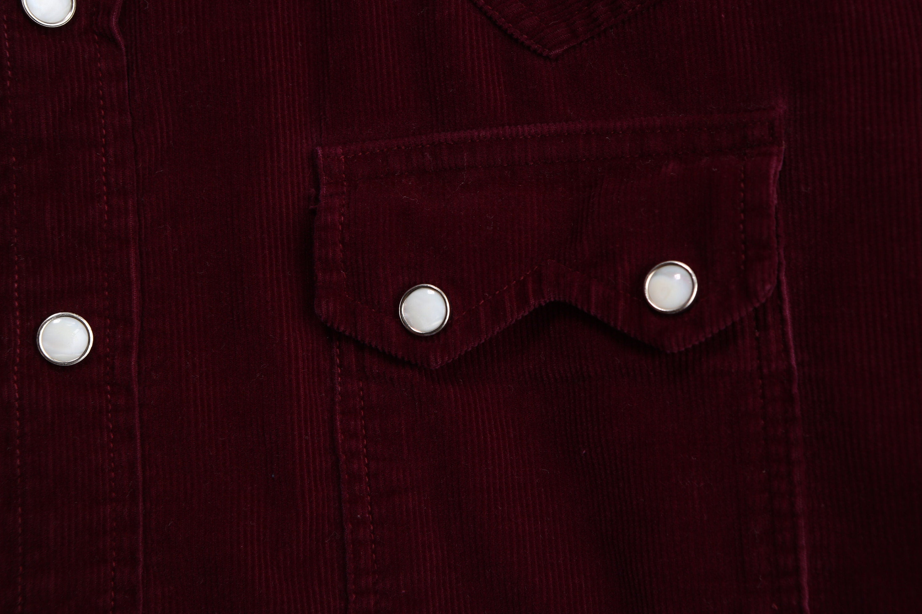 Men's Red Corduroy Lons Sleeve Western Shirt